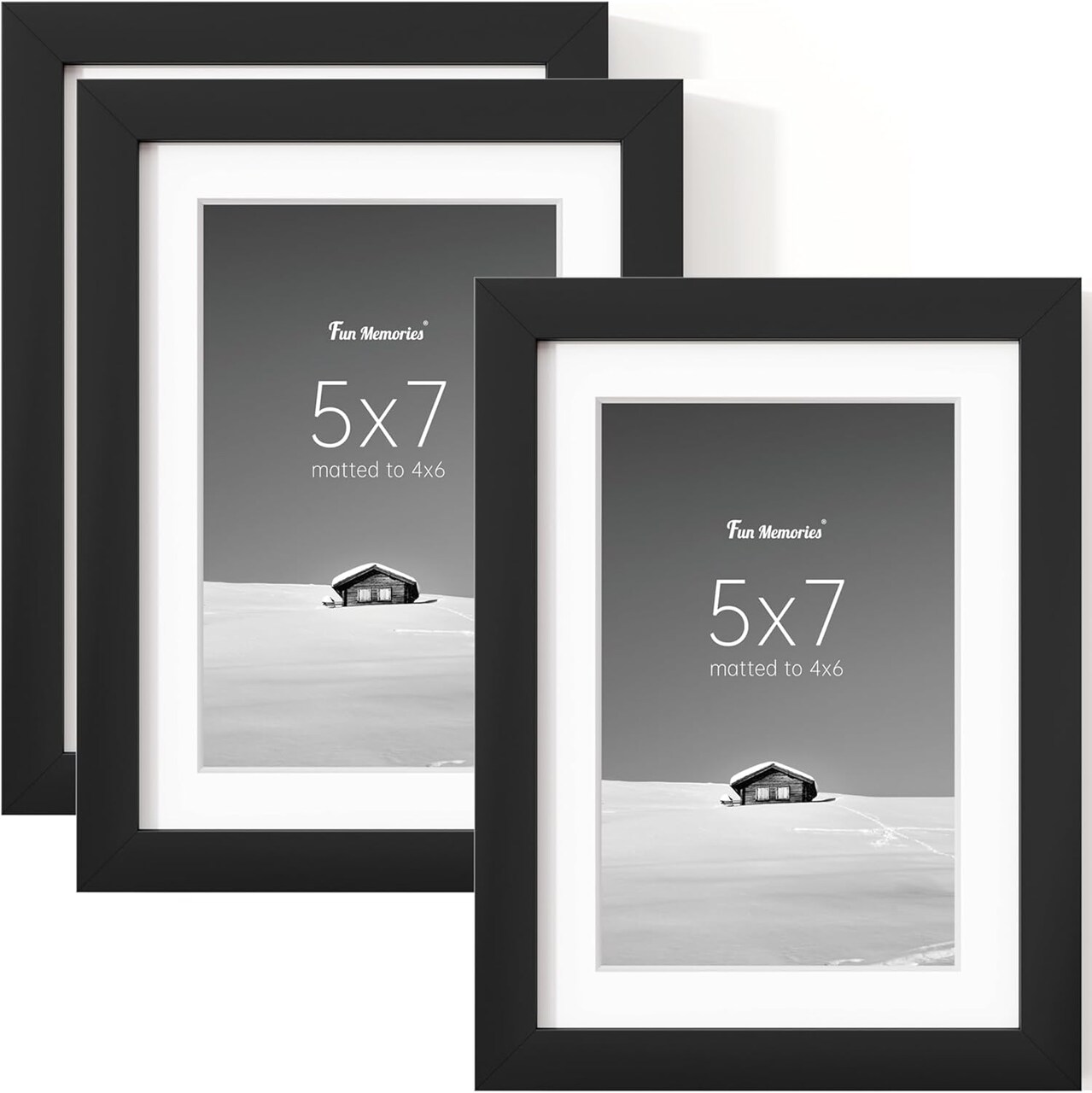 5x7 Picture Frame Set of 3 – Black Photo Frames for 4x6 or 5x7 Photos, Art Prints, Posters, Wall & Tabletop Display, Gallery Style Home Decor